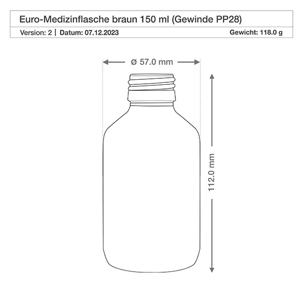 150ml Medizinflasche braun mit Zerstäuber schwarz