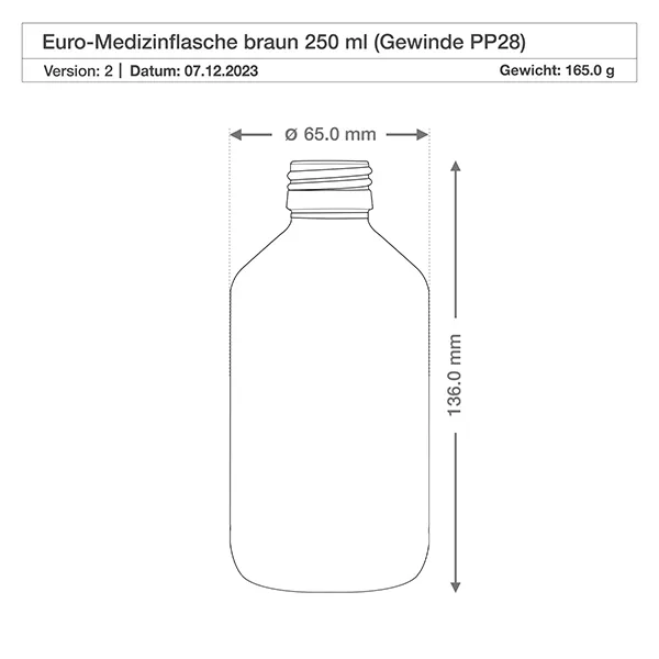 250ml Medizinflasche braun mit Zerstäuber schwarz