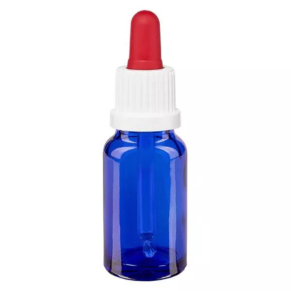 10ml blaue Pipettenflasche OV weiss/rot ApoGlas