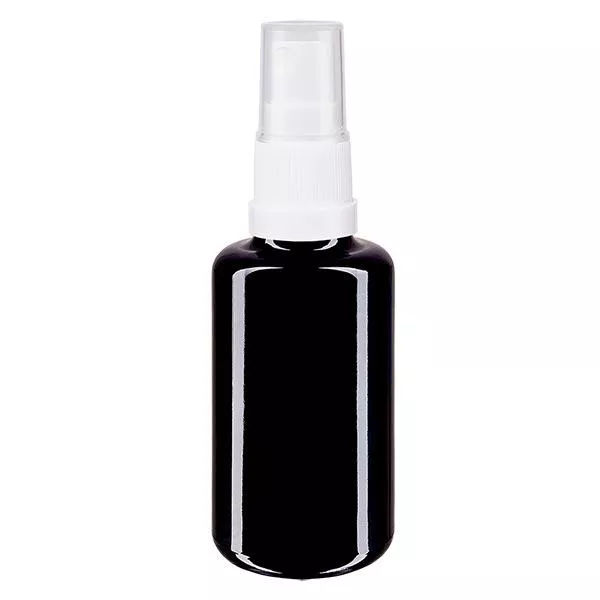 Apothekenfl. viol. 30ml Sprayaufsatz weiss