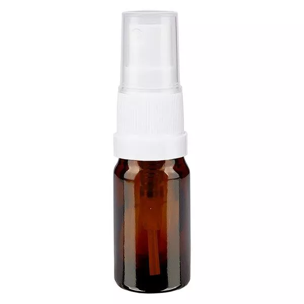 5ml braune Sprayflasche STD weiss/transp. ApoGlas