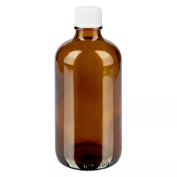 100ml bre.. (Glo.)Flasche GR STD weiss/3mm ApoGlas