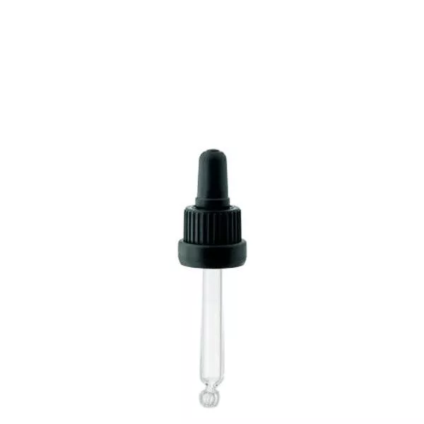 Glas-Tropfpipette, schwarz/schwarz PL63 OV II