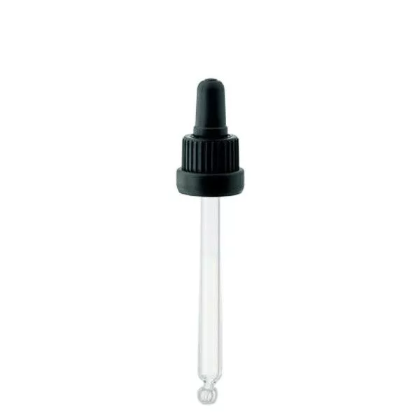 Glas-Tropfpipette, schwarz/schwarz PL95 OV III