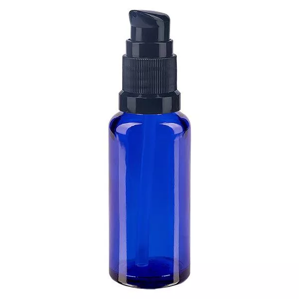 30ml blaue Pumpflasche STD schwarz ApoGlas