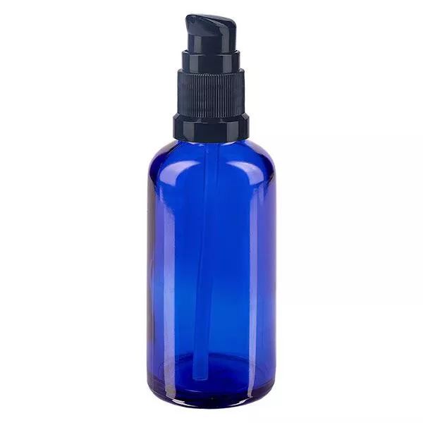 50ml blaue Pumpflasche STD schwarz ApoGlas