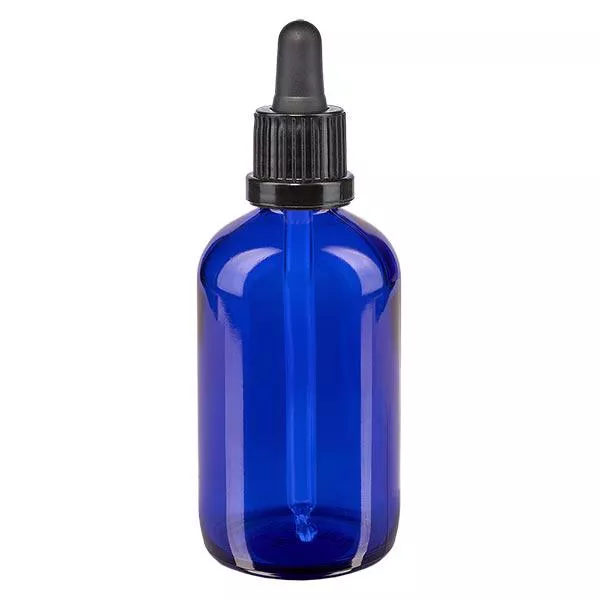 100ml blaue Pipettenflasche OV schwarz ApoGlas