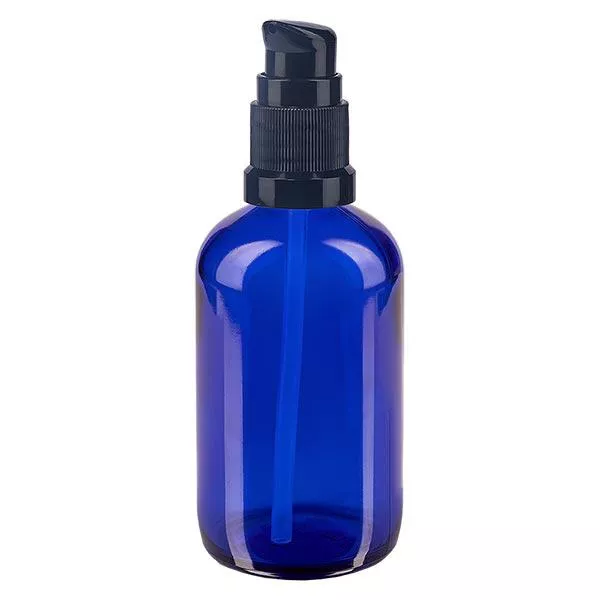 100ml blaue Pumpflasche STD schwarz ApoGlas