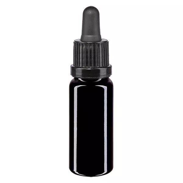 Apothekenfl. viol. 10ml Pipette schwarz OV