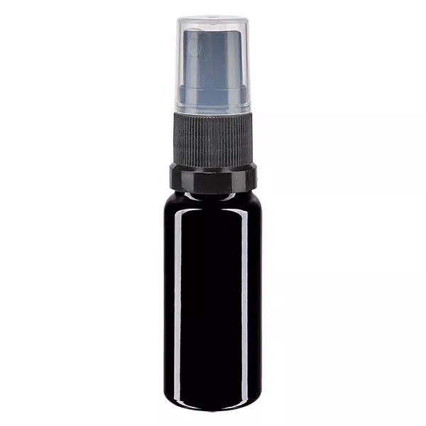 Apothekenfl. viol. 10ml Sprayaufsatz schwarz