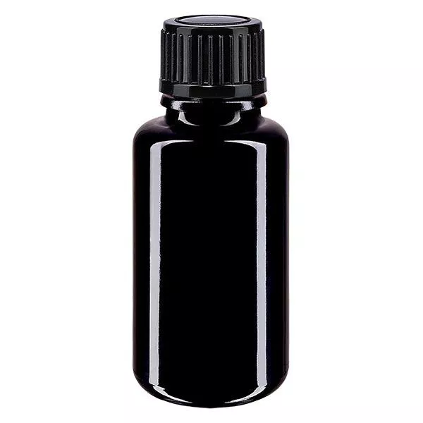 Apothekenfl. viol. 20ml Schraubv. schwarz St