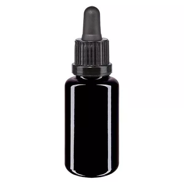 Apothekenfl. viol. 20ml Pipette schwarz OV