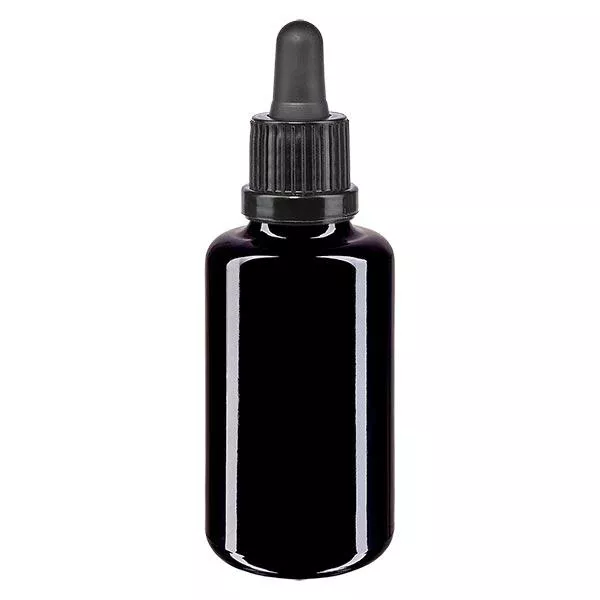 Apothekenfl. viol. 30ml Pipette schwarz OV