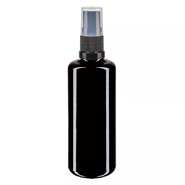 Apothekenfl. viol. 100ml Sprayaufsatz schwarz