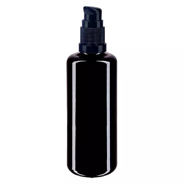 Apothekenfl. viol. 100ml PumpVerschl. schwarz St