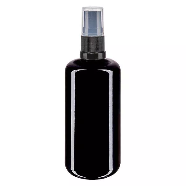 Apothekenfl. viol. 200ml Sprayaufsatz schwarz