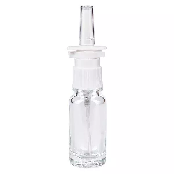 10ml klare Nasensprayflasche weiss/tr. STD ApoGlas