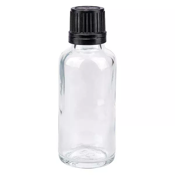 30ml klare (Glo.)Flasche GR OV schwarz/8mm ApoGlas