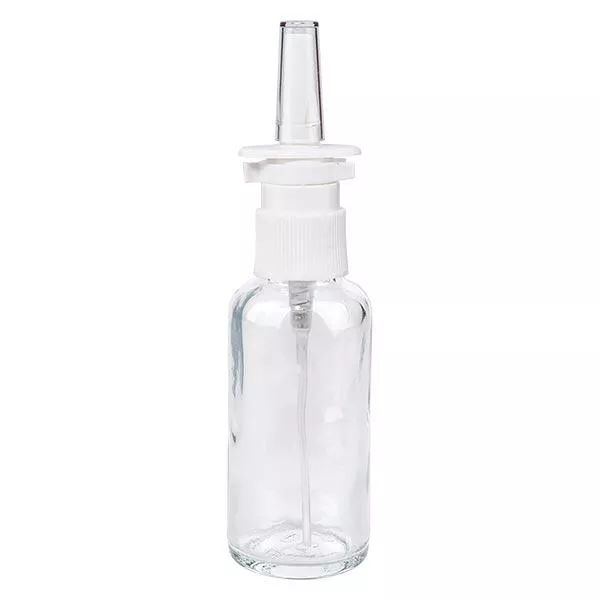 30ml klare Nasensprayflasche weiss/tr. STD ApoGlas