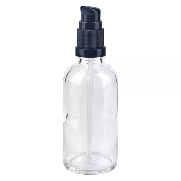 50ml klare Pumpflasche STD schwarz ApoGlas