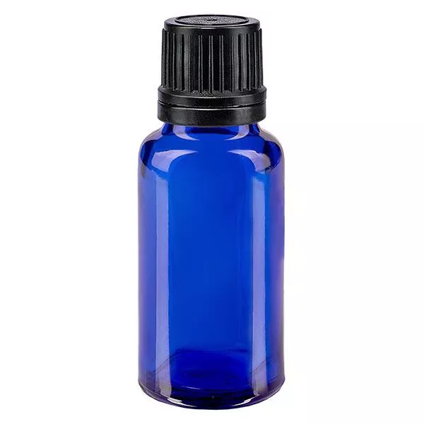 20ml blaue Tropfflasche OV schwarz/1mm ApoGlas