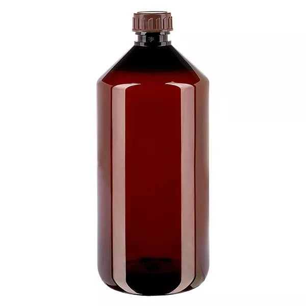 PET Flasche 1000ml mit braunem Verschl. Standard