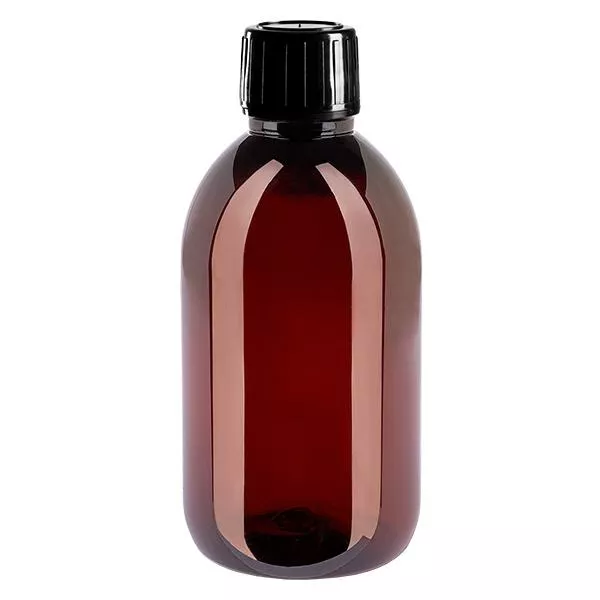 PET Flasche 250ml mit schwarzem Spritzverschl. OV