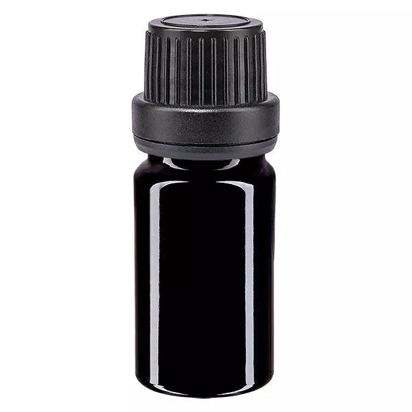 Apothekenfl. viol. 5ml Schraubv. schwarz Dicht OV