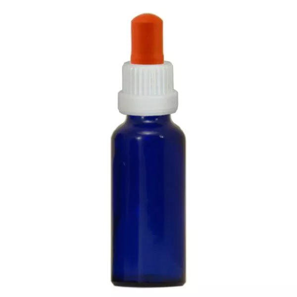 30ml blaue Pipettenflasche OV weiss/blau ApoGlas