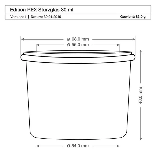 12er Set Weck Gläser 80ml Sturzgläser mit 12 Glasdeckeln, 12