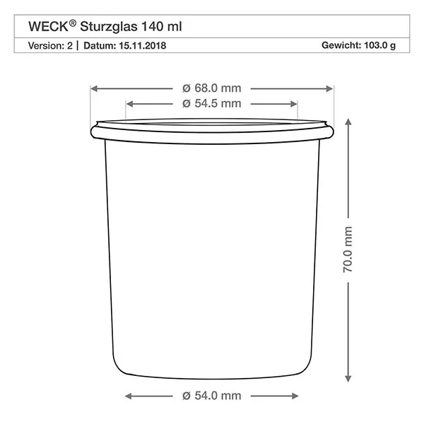 12er Set Weck Gläser 140 ml Sturzgläser mit 12 Glasdeckeln