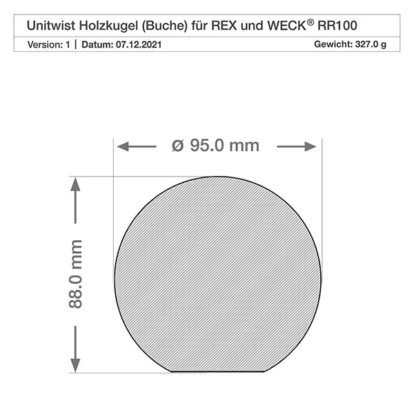 UNiTWIST Holzkugel (Bambus) für WECK RR100