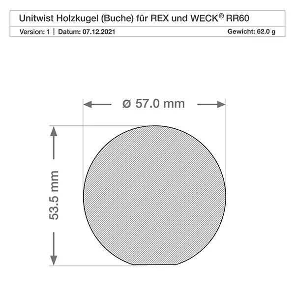 UNiTWIST Holzkugel (Buche) für WECK RR60